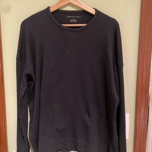 American Eagle Outfitters Textured Black Knit Top